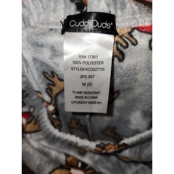 Cuddl Duds Boys Pajama Pants Size 8 Fleece Reindeer Holiday Warm - Picture 6 of 7